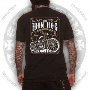 Dragstrip Kustom Mens T`shirt Iron Hog